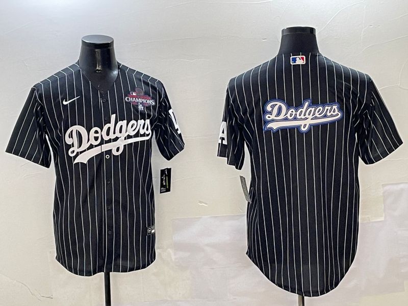Men Los Angeles Dodgers Blank Black Stripe Jointly Name 2025 Nike MLB Jersey style 37->los angeles dodgers->MLB Jersey